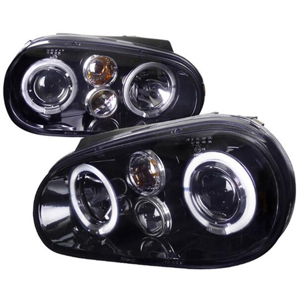 Overtime Projector Headlight Gloss Black Housing Smoke for 99 to 03 Volkswagen Golf, 10 x 19 x 22 in. OV2654240 - main